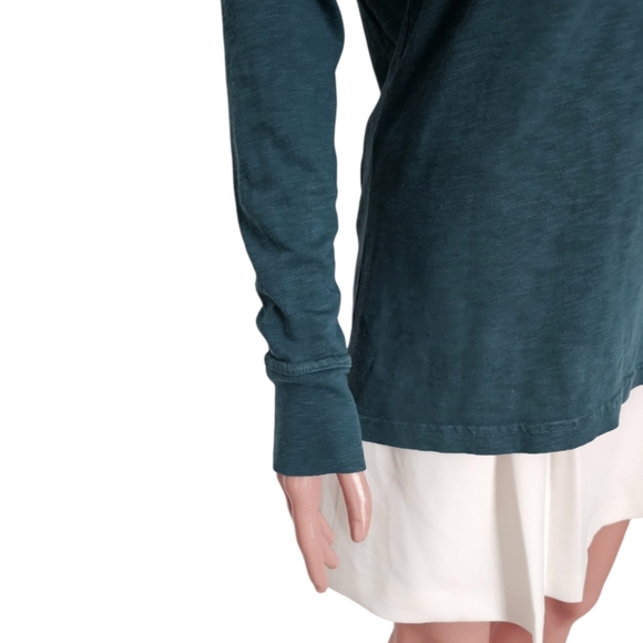 American Giant Henley Premium Slub  long Sleeve top Teal - Picture 6 of 7